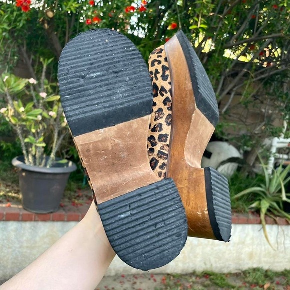vintage leopard platform clogs size 8 - Picture 4 of 4